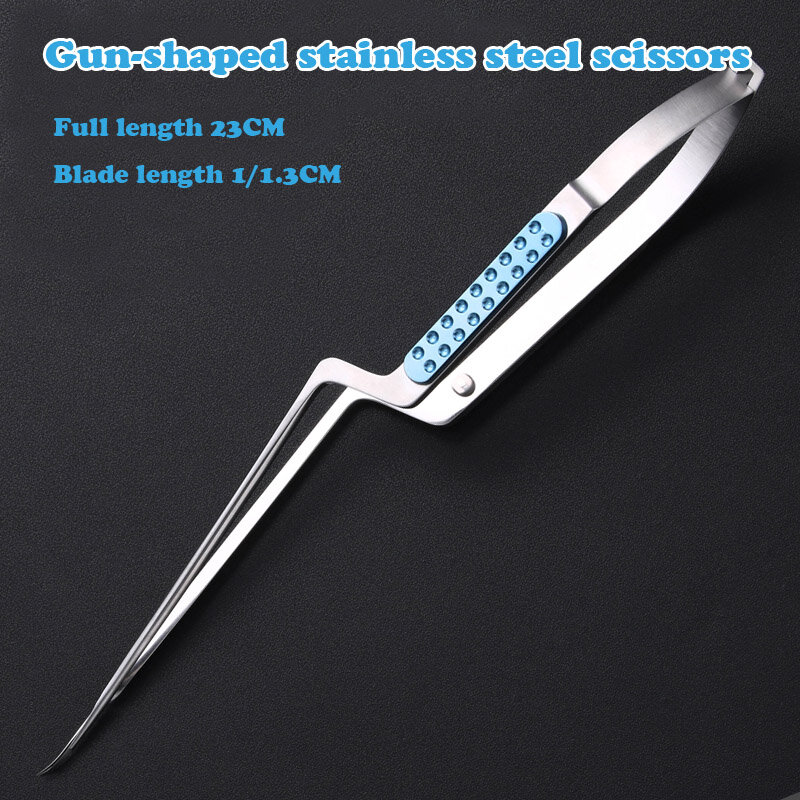 Stainless steel gun-shaped scissors microsurgery extracerebral neurosurgery fine reed tissue cutting ophthalmic scissors