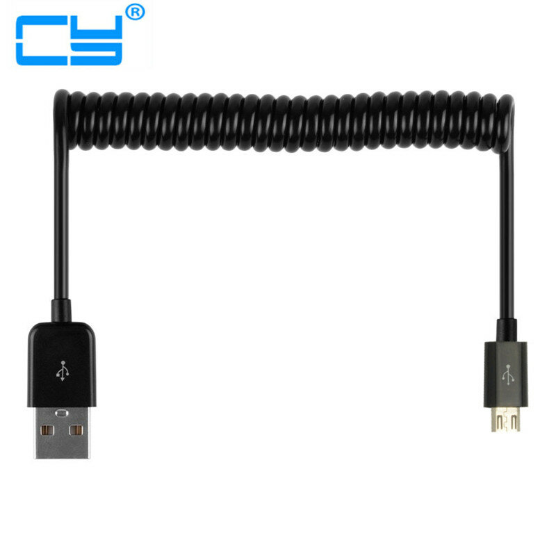 Cable retráctil micro usb de carga USB a micro usb Cable elástico de resorte Cable cargador de sincronización de datos