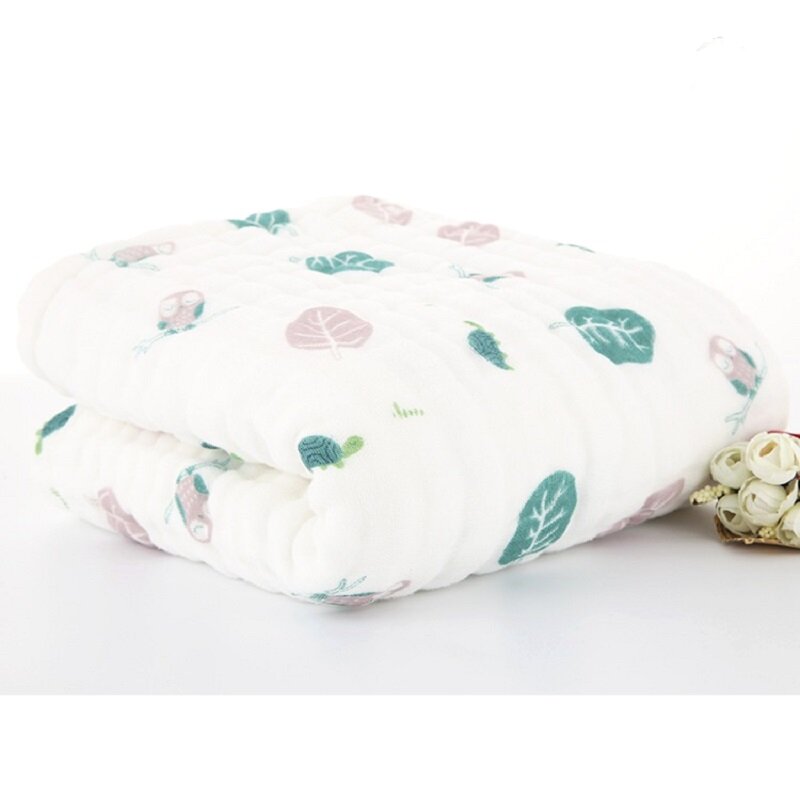 6 Layer Winter Baby Muslin Blankets Swaddling 100% Cotton Swaddle Wrap for Newborn Babies Character Floral Printed Bath Towel