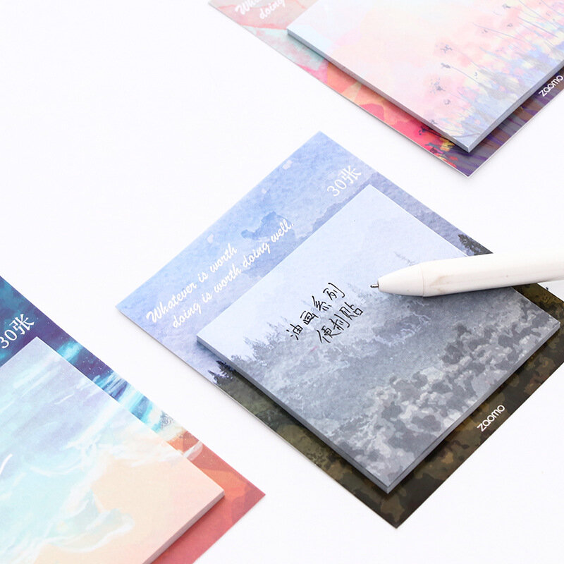 Papelaria criativa da coréia do sul, pintura a óleo, cor simples, livro de mensagens, repetidamente postado, nota adesiva, 1 peça