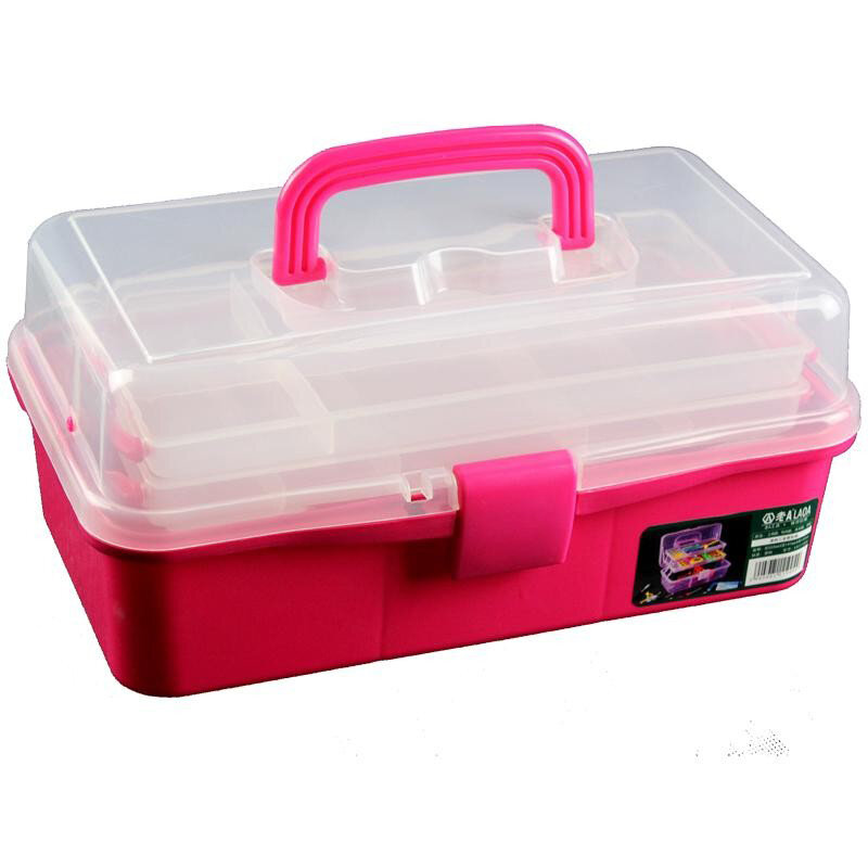 LAOA-Caja de Herramientas plegable para medicina, Kit de manicura, contenedor de trabajo para almacenamiento, colorida