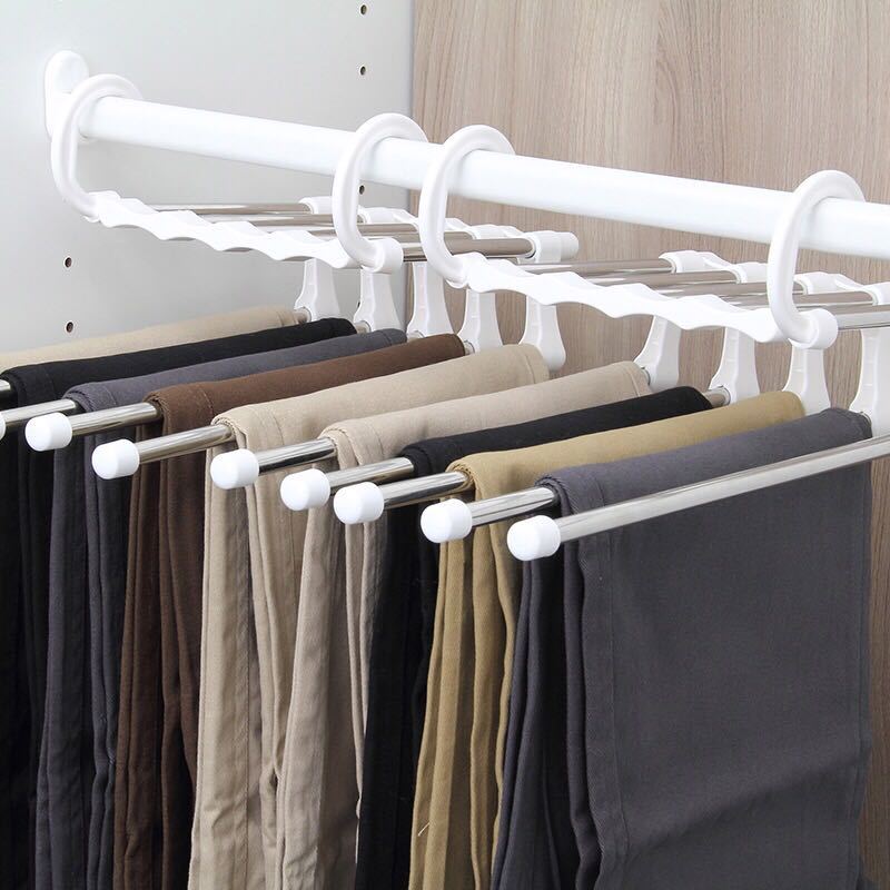 Novelty Foldable Closet Clothing Storage Organizer Clothes Trouser Pants Ties Scarf Shawl Rack Hanger Space Saving wardrobe