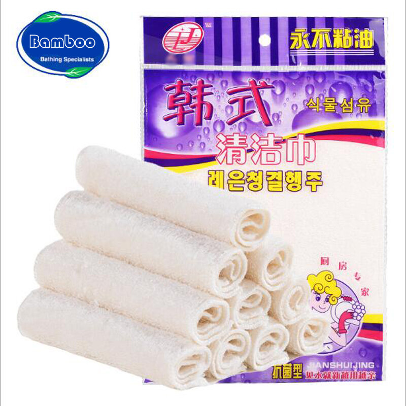 Paño de fibra de bambú antigraso de alta eficiencia, paño de limpieza, toalla mágica para cocina, estropajo, 2 uds.