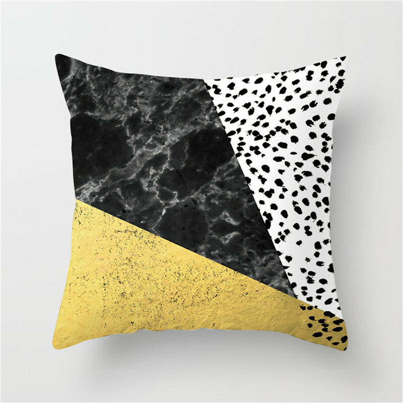 Fuwatacchi золотой черный Чехол на подушку геометрический мягкий чехол для подушки декоративная наволочка для дивана наволочка