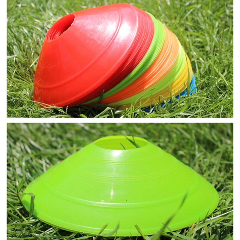 10pcs/set High Quality Soccer Training Sign Dish Pressure Resistant Cones Marker Discs Marker Bucket PVC Sports Accessories