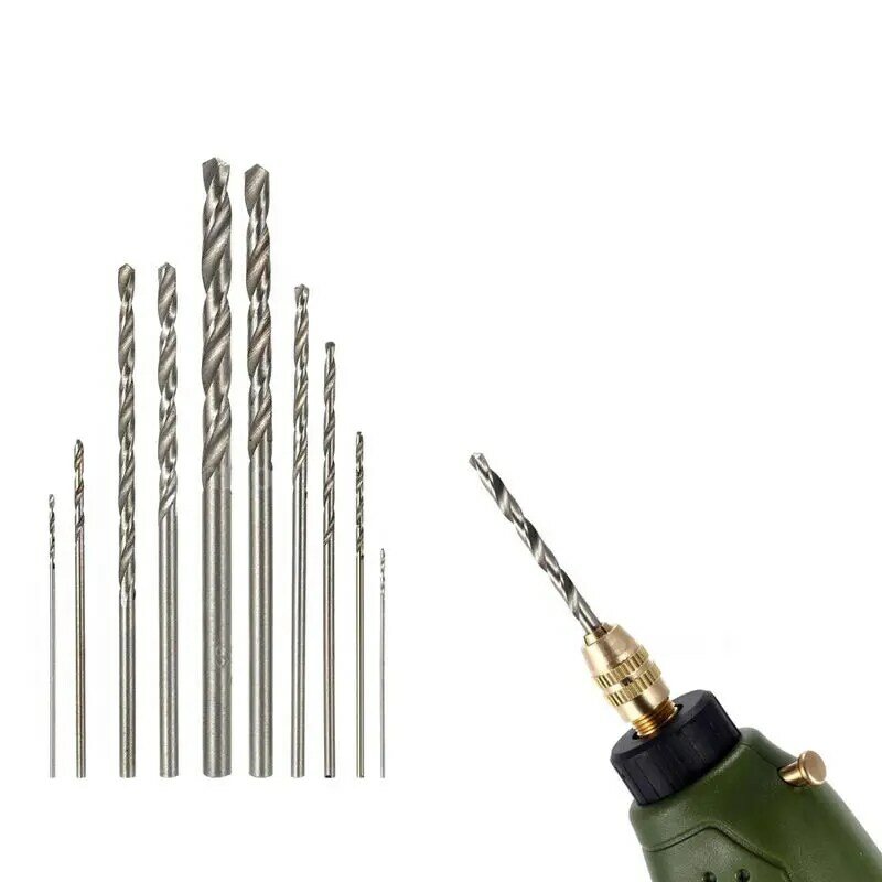 New 10Pcs/Set HSS High Speed White Steel Twist Drill Bit Set for Dremel Rotary Tool