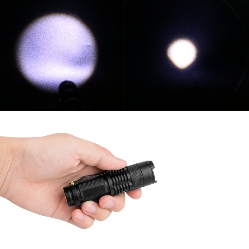 Mini lampe Portable étanche et pratique, 5 couleurs, 2000lm, 3 Modes, Q5 lampe de poche LED Zoom, torche AA/14500, mise au point réglable, lanterne