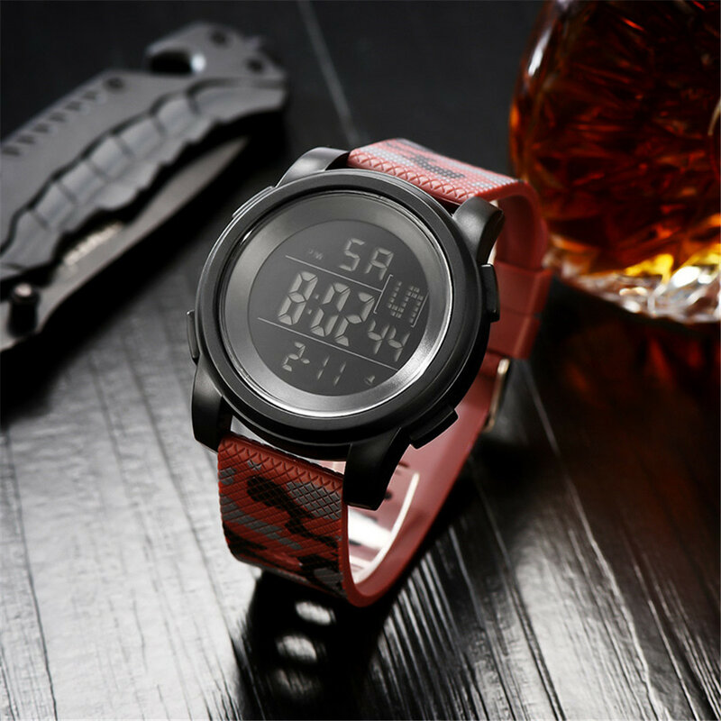 KAK moda proste marka mężczyzna zegarka wypoczynek na świeżym powietrzu wodoodporny elektroniczny skórzany pasek mężczyzna zegar świetlny zegarek kwarcowy na rękę zegarki