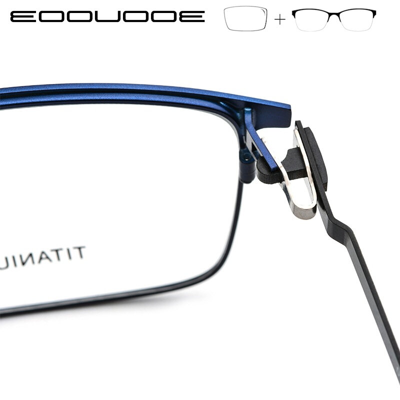 Óculos de prescrição de lentes respiratórias, óculos masculinos de liga de titânio com armação completa, óculos para miopia sem parafusos