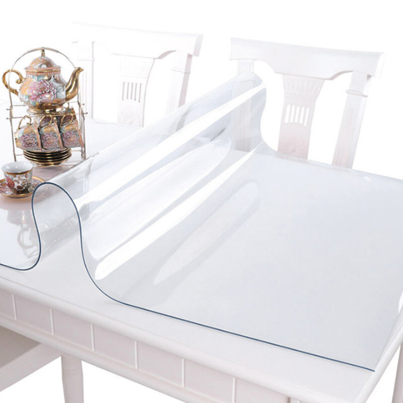 ضبابي 1.5 مللي متر شفاف قماش PVC قماش الطاولة المستطيلة طاولة مقاومة للمياه غطاء لينة طاولة عشاء زجاجية حصيرة المطبخ الديكور