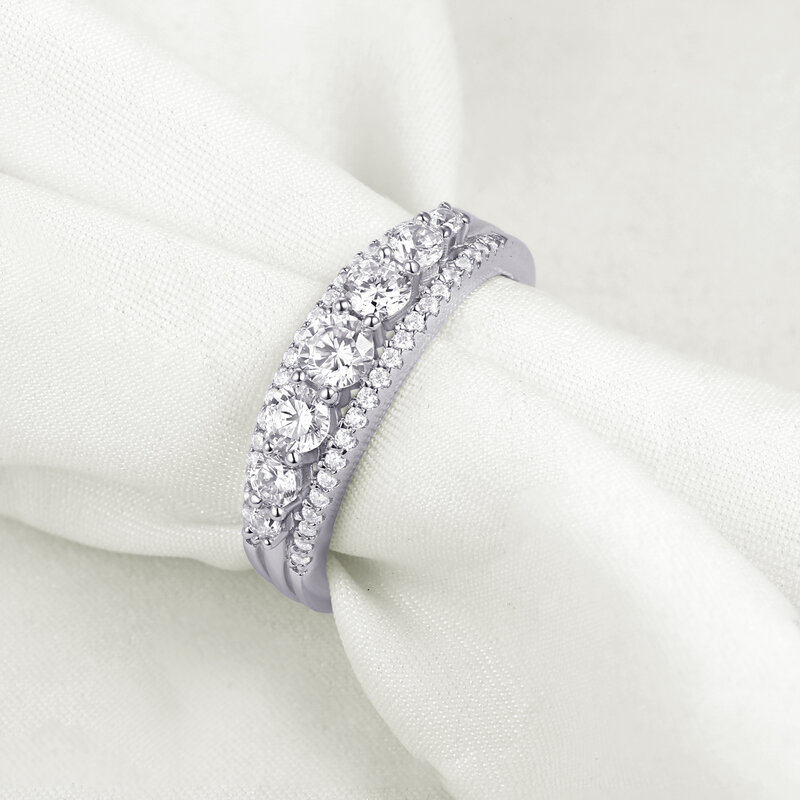 Wuziwen подлинное 925 пробы Серебряное вечное обручальное кольцо для женщин 1.1ct круглый белый AAA кубический циркон размер 5-10