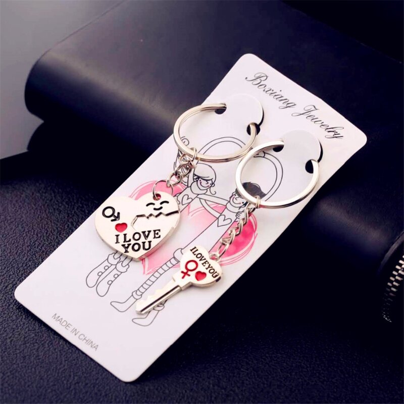 40 стилей модный брелок для ключей в форме сердца серебряного цвета для влюбленных брелок для ключей подарок на день Святого Валентина 1 пара...