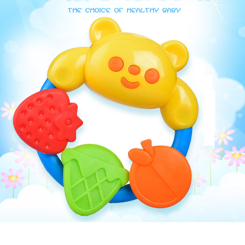 NEUE Baby Hand Rassel Beißring Spielzeug Entwickeln Baby Intelligenz Greifen Kunststoff Puzzle Spiel Hobby Spielzeug Für Kleine Kinder
