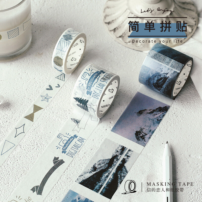 Vintage Landschaft Malerei Washi Tape Japanischen Papier DIY Planer Masking Tape Klebebänder Aufkleber Dekorative Schreibwaren Band