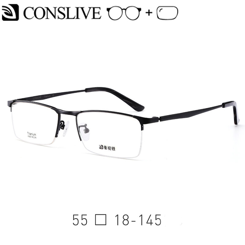 Brillen Männer Titan Halb Randlose Optische Gläser mit Linsen Mann Brillen Titan V8920