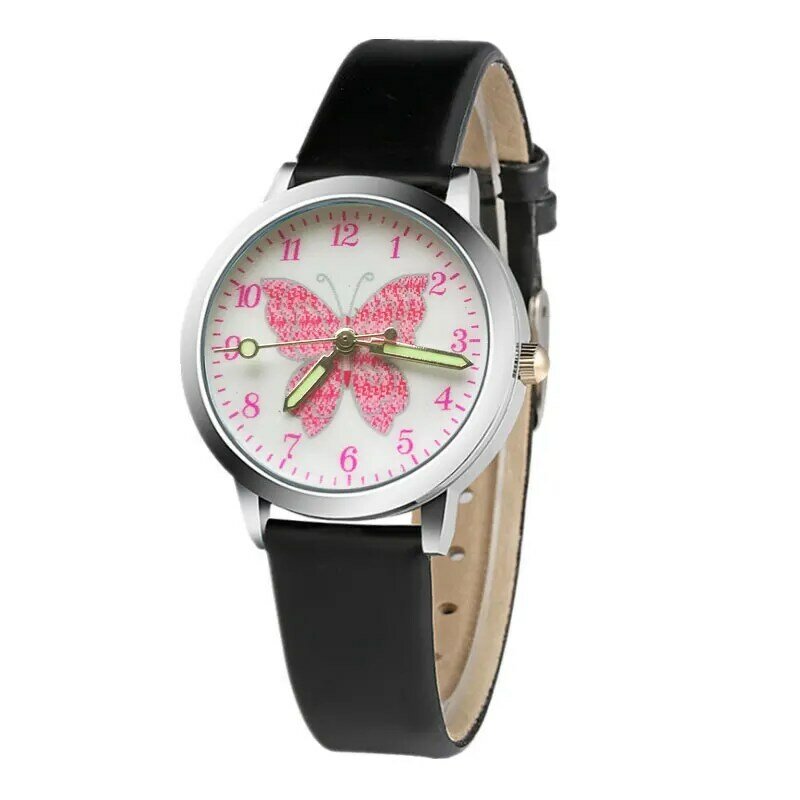 2021 moda marka dzieci śliczne kolorowe butterfly cartoon zegarek świetlny chłopiec kwarcowy zegarek dziewczyna zegar dzień dziecka prezent