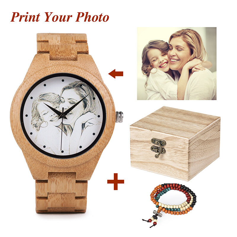 ساعة خشبية مخصصة مع طباعة الصور ، ساعة خشبية مخصصة مع طباعة ليزر