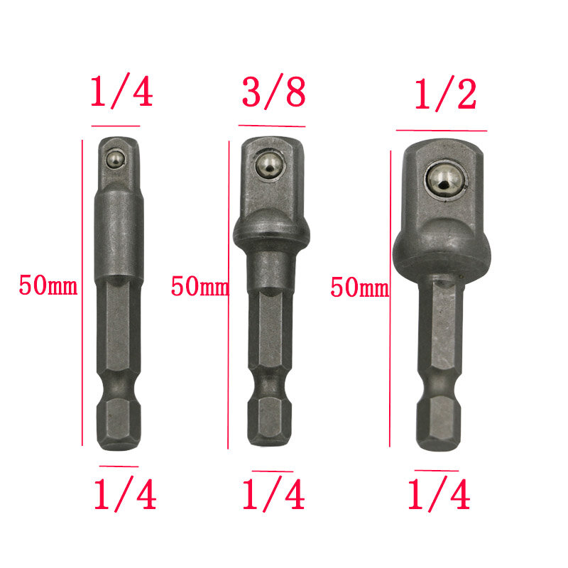 Chrom-vanadium-stahl Sockel Adapter Seth EX Schaft zu 1/4 "3/8" 1/2 "Erweiterung Bohrmaschine Bits Hex Bit set Power Tools