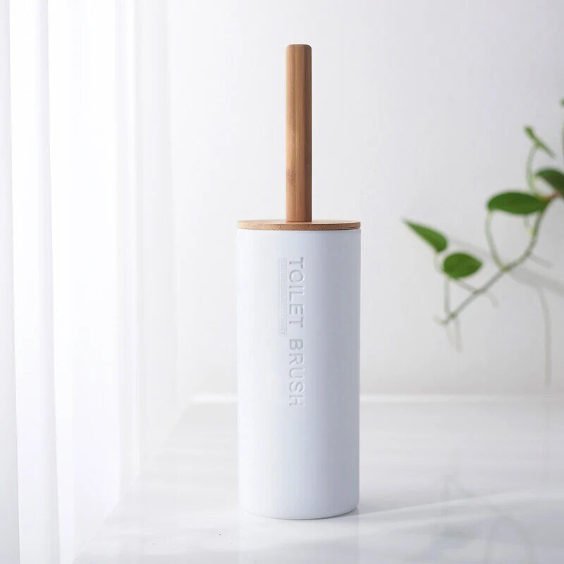Бамбуковая напольная щетка для унитаза с основанием для ванной Чистящая Щетка с держателем аксессуары для унитаза