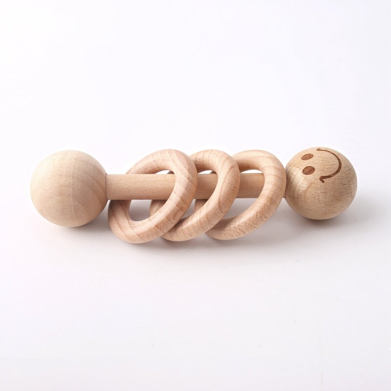 10 шт., деревянные кольца из бука для прорезывания зубов