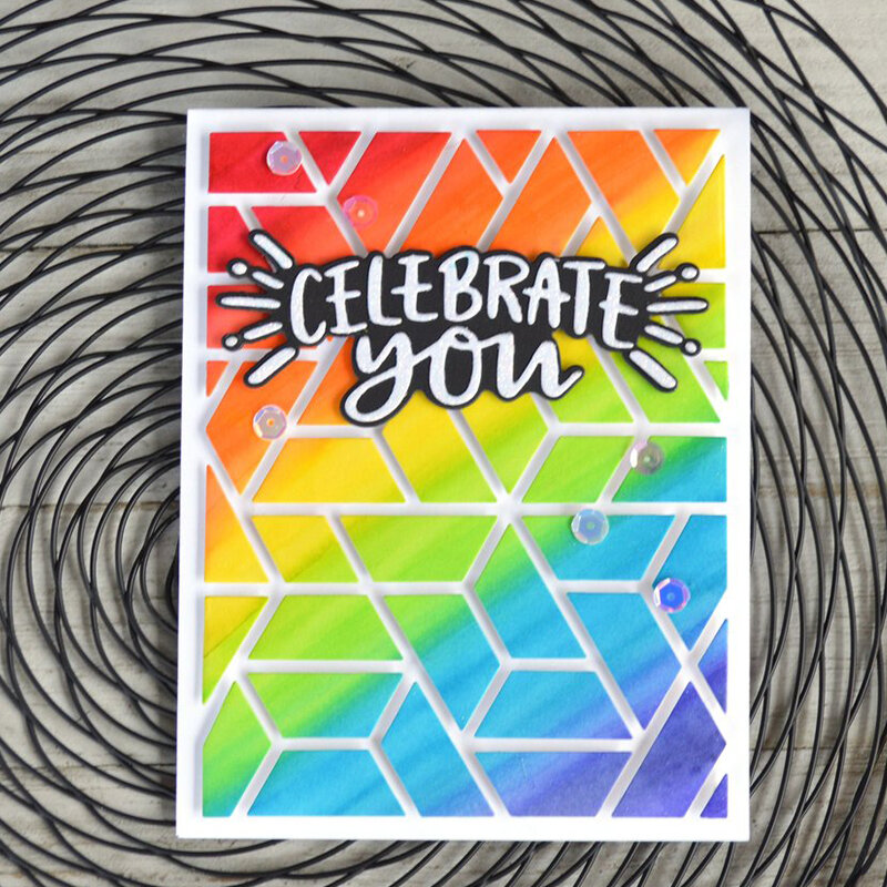 "CELEBRATE YOU" Scrapbooking DIY Metal Cutting Dies And Clear Stamp Stencil Handmade Embossing Paper Cards Decoration