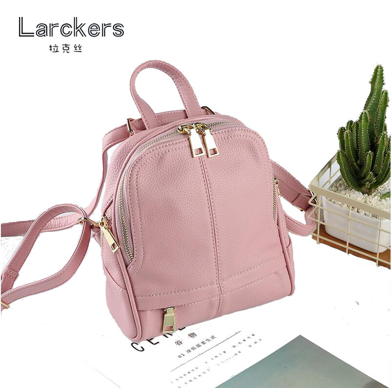 Женский рюкзак на молнии небольшого размера, модная однотонная сумка из искусственной кожи с мягкой спинкой, сумки для девочек-подростков