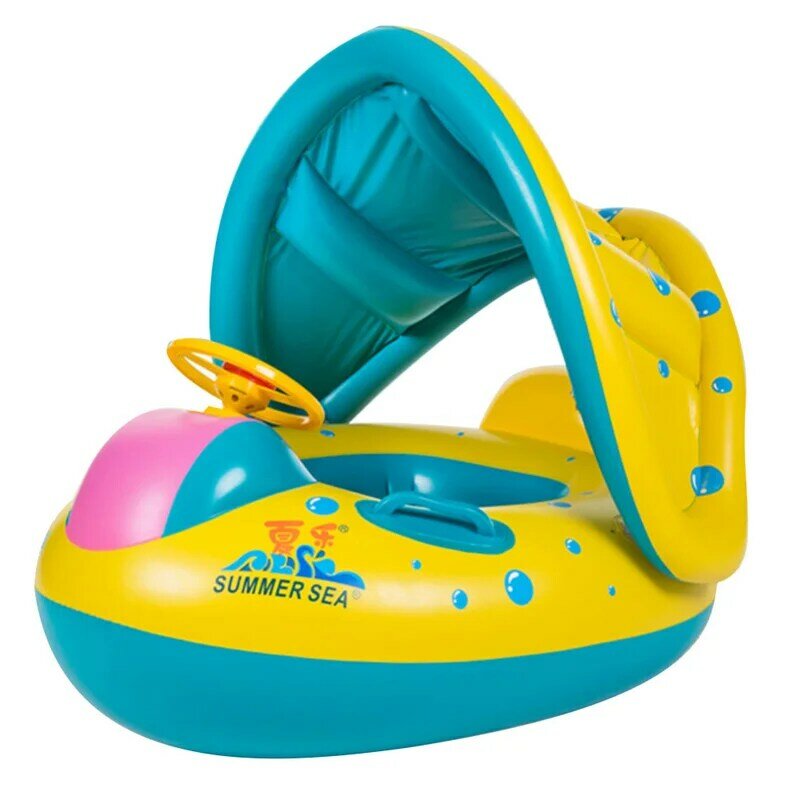OLOEY Baby 3-6Y Kids Summer Swimming Pool Accessories Sunscreen Inflatable Portable Swim Seat Float Fun Pool Ring Swim Seat Boat