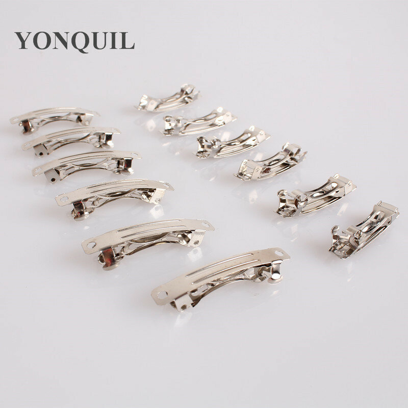 Women's Hair Accessories 300Pcs/Lot  40MM Rhodium Plated French Hair Barrette Clips Findings Iron DIY Hair Pins Clips Findings
