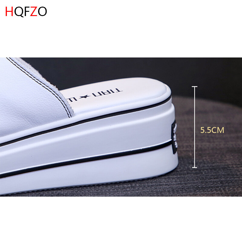 Hqfzo moda casual tênis cunhas saltos slides sandálias femininas conforto plataforma chinelos luz tapa sapatos femininos verão