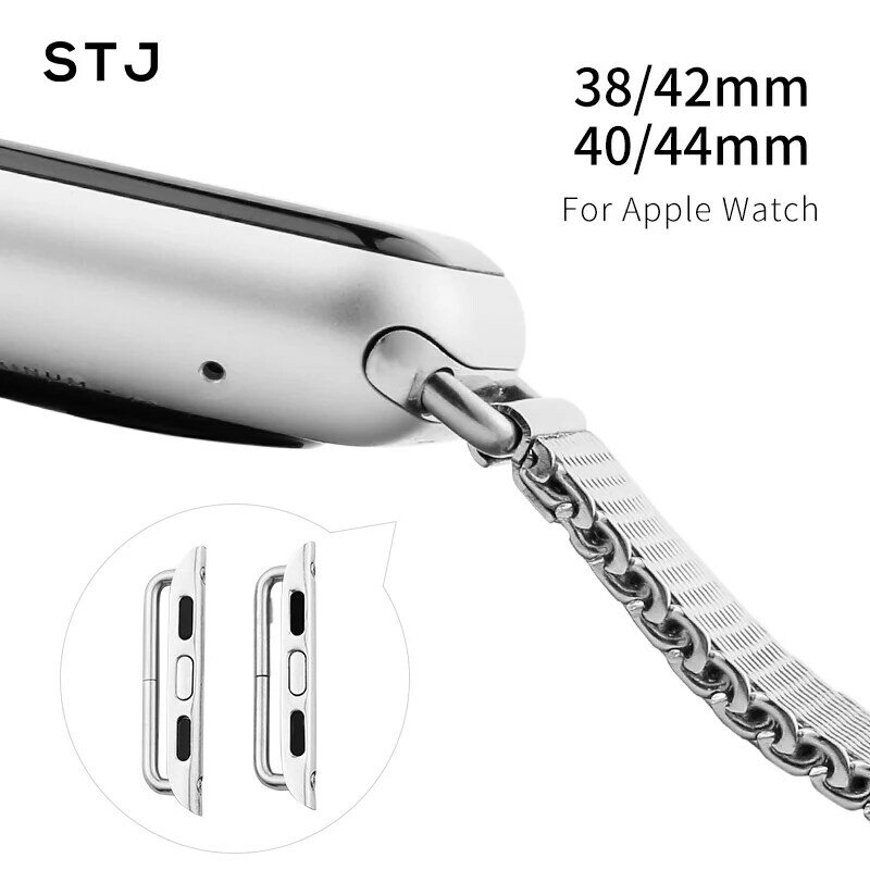STJ – Bracelet à boucle milanaise en acier inoxydable, pour Apple Watch série 1/2/3 42mm 38mm, pour iwatch série 4 40mm 44mm