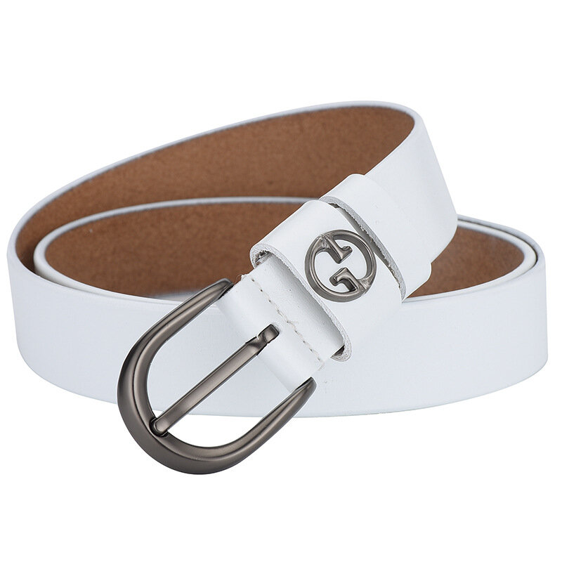 Modis-ceinture en cuir de vache pur | ceinture en cuir de femme, ceinture de décoration rétro pour homme, véritable ceinture en alliage bouton broche B001