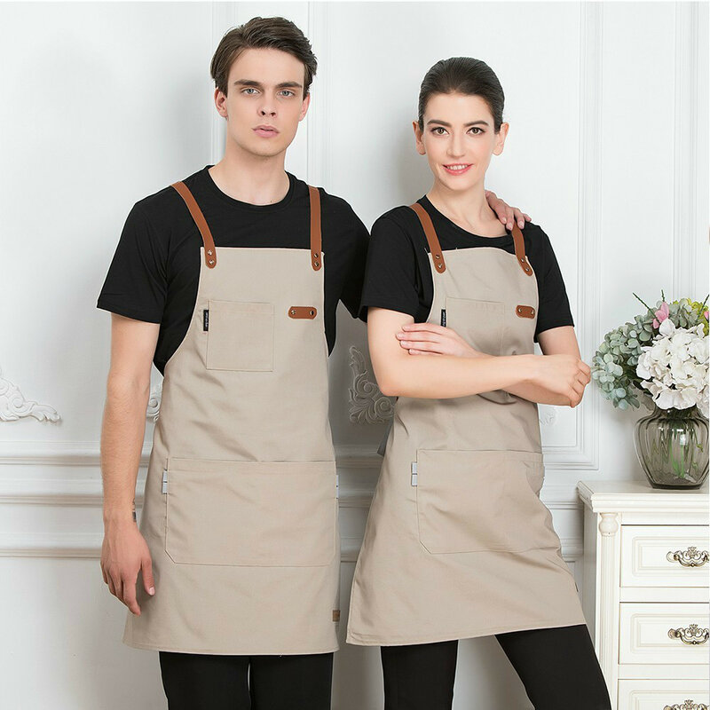 Delantal de cocina Unisex, uniforme de trabajo sin mangas para Chef, cocinero, cafetería y peluquería, ropa de trabajo, delantales antiincrustantes