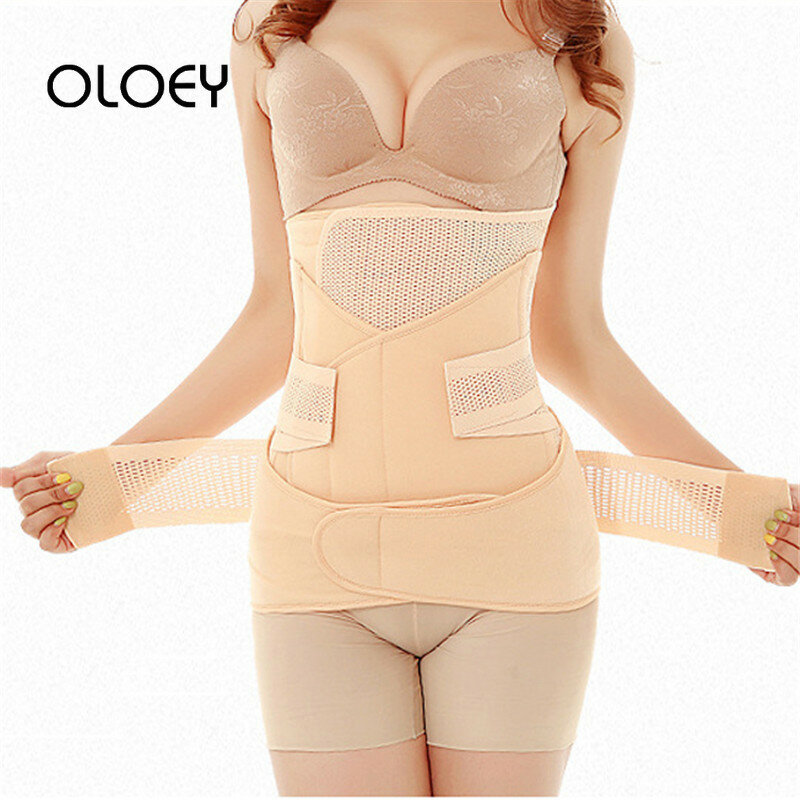 OLOEY – ensemble 3 en 1 de ceinture post-partum pour récupérer le corps, Corset respirant, ventre plat, ventre plat