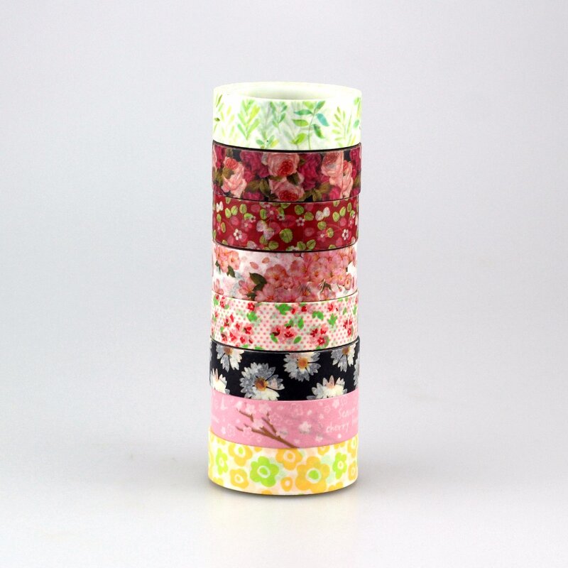 Baru 1x Hot Stamping Bunga Cherry Blossom Jepang Washi Tape Scrapbooking Dekoratif DIY Masking Tape Kantor Pita Perekat 10M