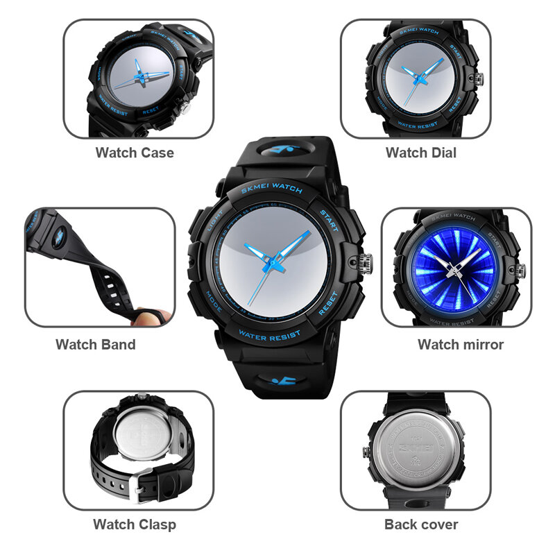 Top Brand SKMEI Men Quartz Watch Waterproof Sport Wristwatch Luxury Back Light LED Watch Fashion Men's Bracelet Reloj Hombre