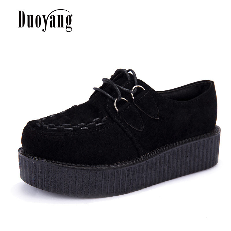 Creepers casual shoes woman  sneakers women shoes ladies platform shoes 2022 Lace-up Women Flats Female shoes loafers