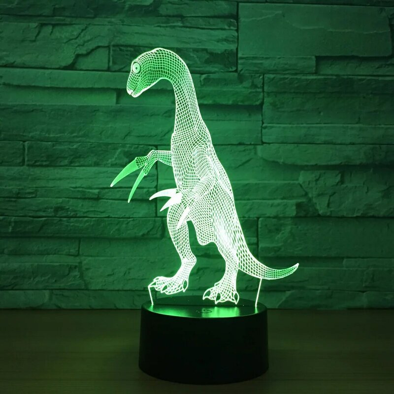 Новинка динозавр LED 3D лампа 7 Цвета сенсорный контроллер с ПДУ для светодиодной ленты животных Ночной светильник для детей Спальня украшени...