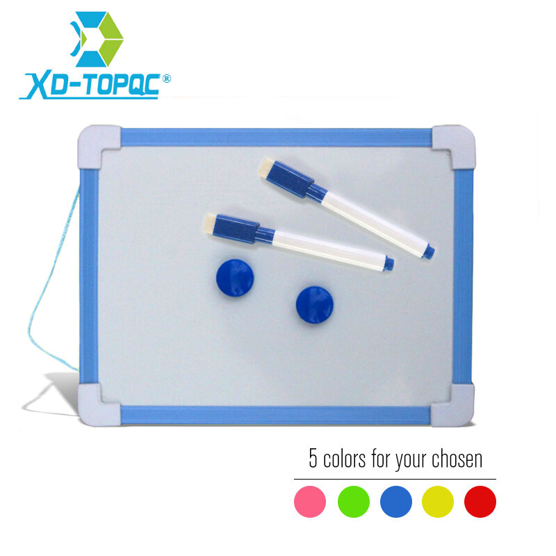 Pizarra blanca magnética para niños, pizarra de borrado en seco, marco de 5 colores, Mini dibujo, pequeña, con bolígrafo, 20,5x15,6 cm