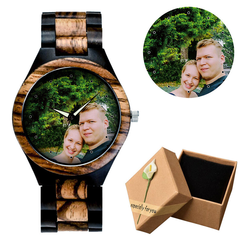 Уникальные индивидуальные частные наручные часы с фотографиями, деревянные часы с принтом из бамбука для мужчин и женщин, винтажные часы, с...