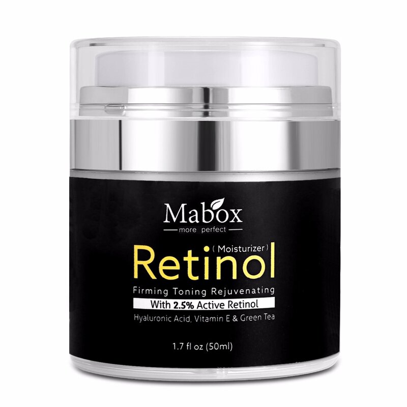 Mabox 50Ml Retinol 2.5% Krim Wajah Pelembab Asam Hyaluronik Antipenuaan Menghilangkan Kerutan Vitamin E Kolagen Krim Pemutih Halus
