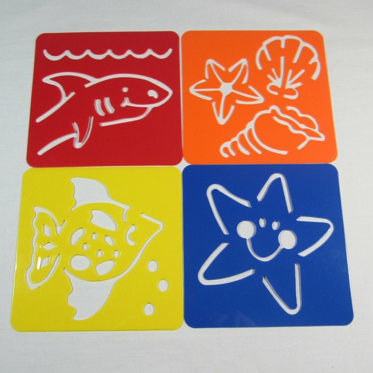 12 pz/lotto. Ocean animale arte stencil regali Di Compleanno Disegno stencil Scuola Materna di arti e mestieri di apprendimento Precoce giocattoli educativi