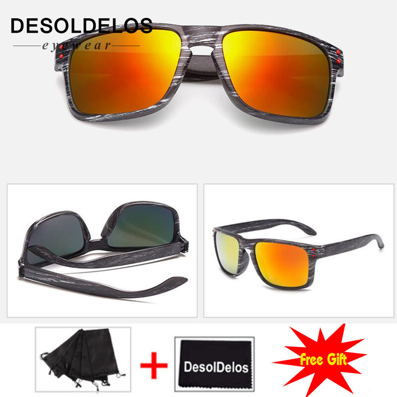 Feminino-نظارات شمسية مربعة للرجال ، نظارات شمسية خشبية للأماكن الخارجية