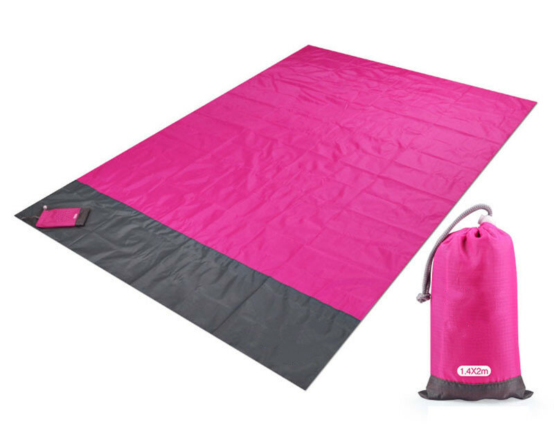 방수 140x200cm 포켓 피크닉 비치 매트, 모래 무료 담요 캠핑 야외 피크닉 텐트 접이식 커버 침구