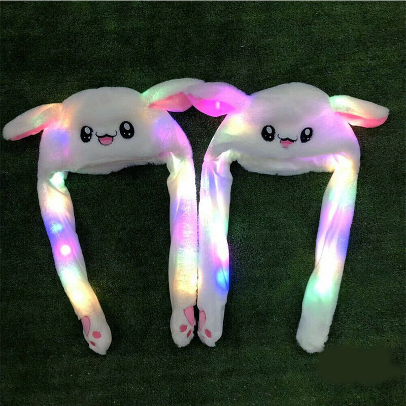 이동 귀여운 손질 봉제 토끼 귀 모자 어린이 성인 unisex 겨울 모자 재미 있은 장난감 어린이 또는 소녀
