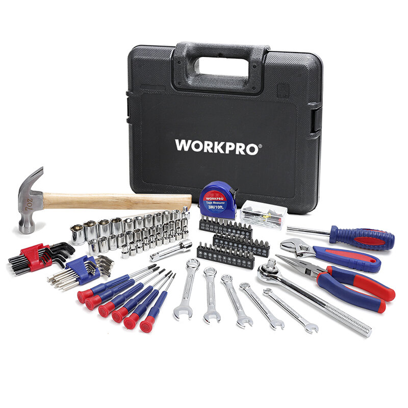 WORKPRO مجموعة أدوات التصليح المنزلية, معدات التصليح تشمل تشكيلة مقبس ومفكات براغي