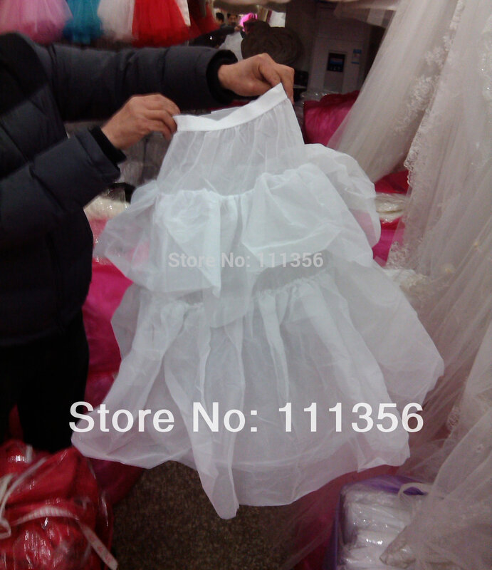 2-Hoops White Flower Girl Petticoat Slip Underskirt Wedding Crinoline