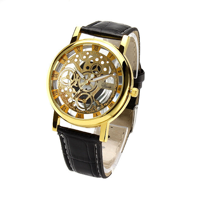 Luxe Merk holle Lederen Quartz Horloge Mannen Vrouwen Mode Armband Polshorloge Horloges Klok Relogio Masculino Feminino
