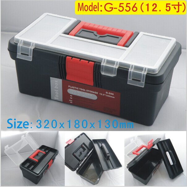 12. caixa de ferramentas de plástico de 5 polegadas com alça, bandeja, compartimento, armazenamento e organizadores de convés 32*18*13cm