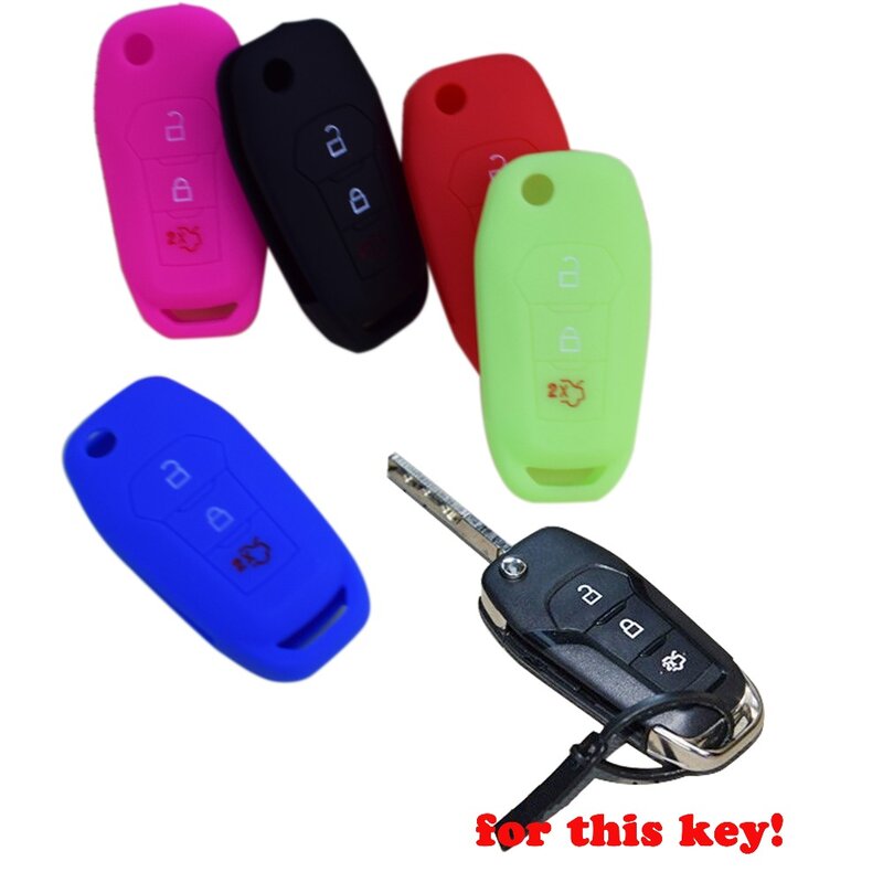 Car Folding key Silicone set for ford fusion 2014 Mondeo EVEREST Ecosport Ranger Escape remote rubbe protector shell