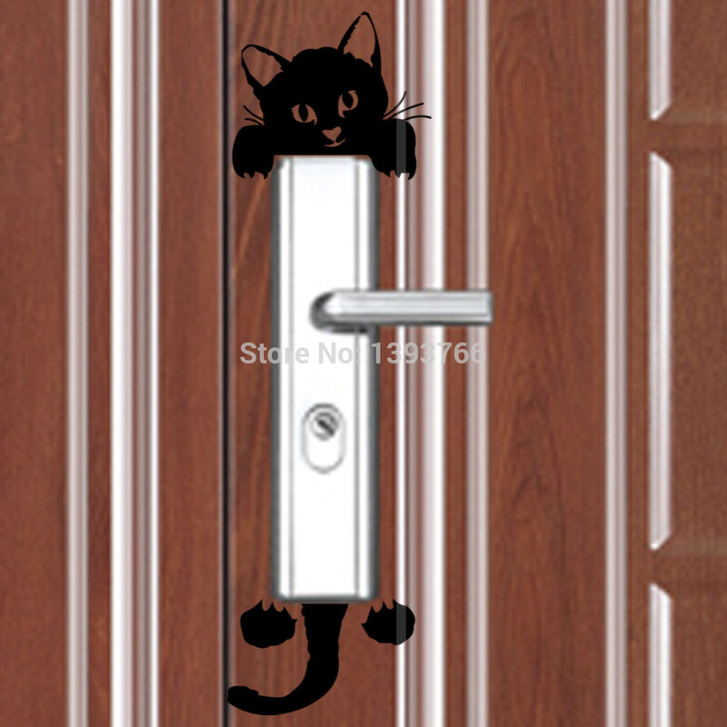 DIY 재미 있은 귀여운 고양이 개 스위치 스티커 벽 스티커 홈 장식 침실 응접실 장식